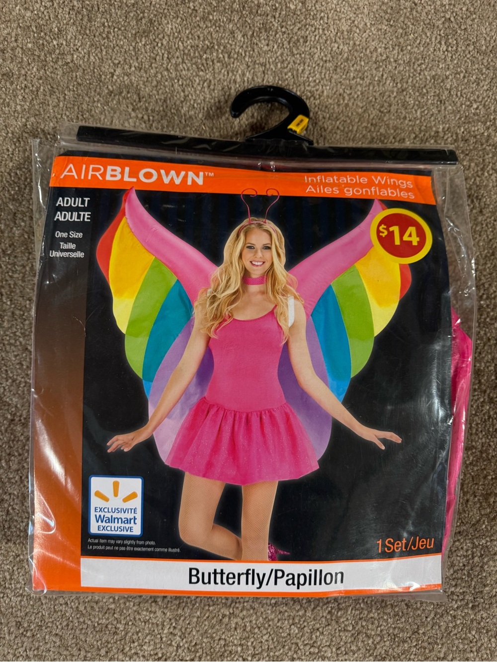 Women’s Pink Butterfly Costume - Inflatable Wings